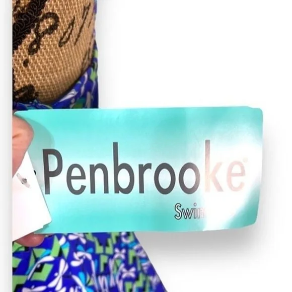 Penbrooke Swimsuits Tummy Control Size 16 Purple, Green, Black & White - Picture 8 of 10